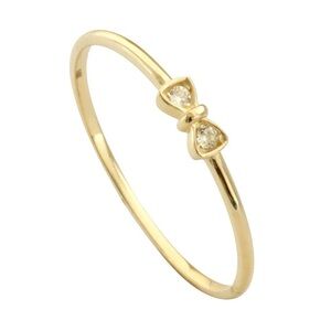 14K Yellow Gold Mini Bow Ring Size 7.5